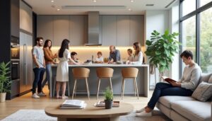 Lire la suite à propos de l’article Les cuisines ouvertes : convivialité moderne ou perte d’intimité familiale ?